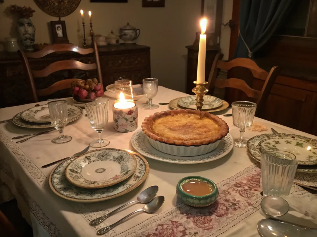 A plated dessert variation, topped with whipped cream and a sprig of fresh mint for decoration.