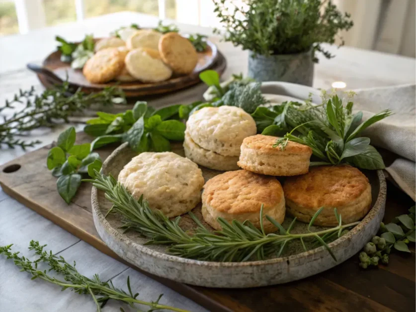 A selection of gluten-free biscuits displayed on a rustic platter.