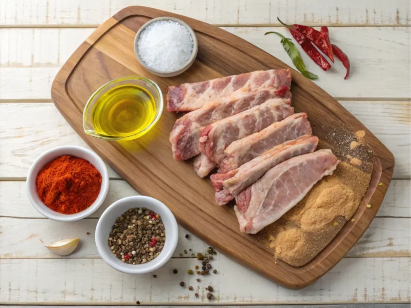 Ingredients for preparing turkey ribs.