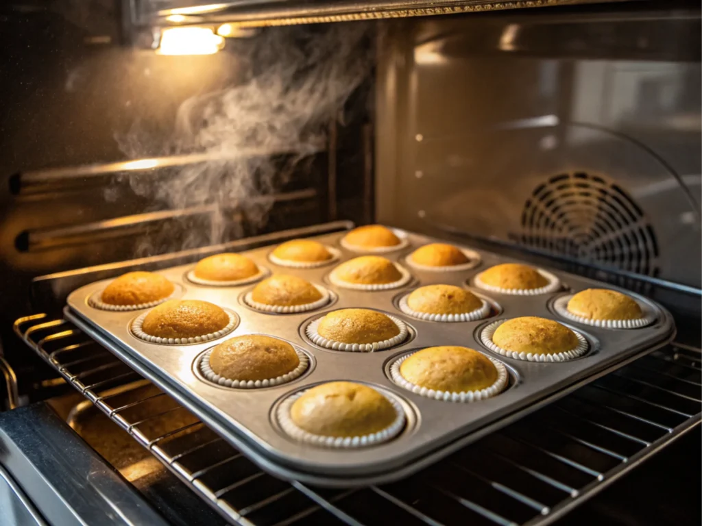 Baking process in oven