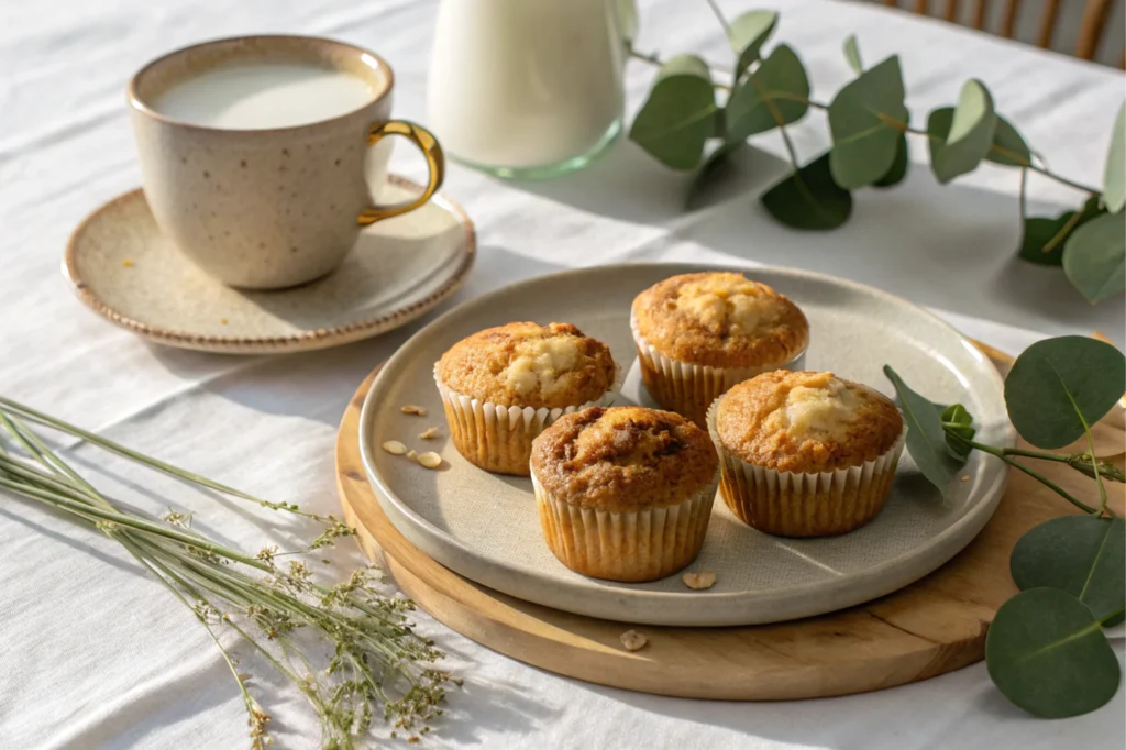 Biscuits with butter and herbs on a plate