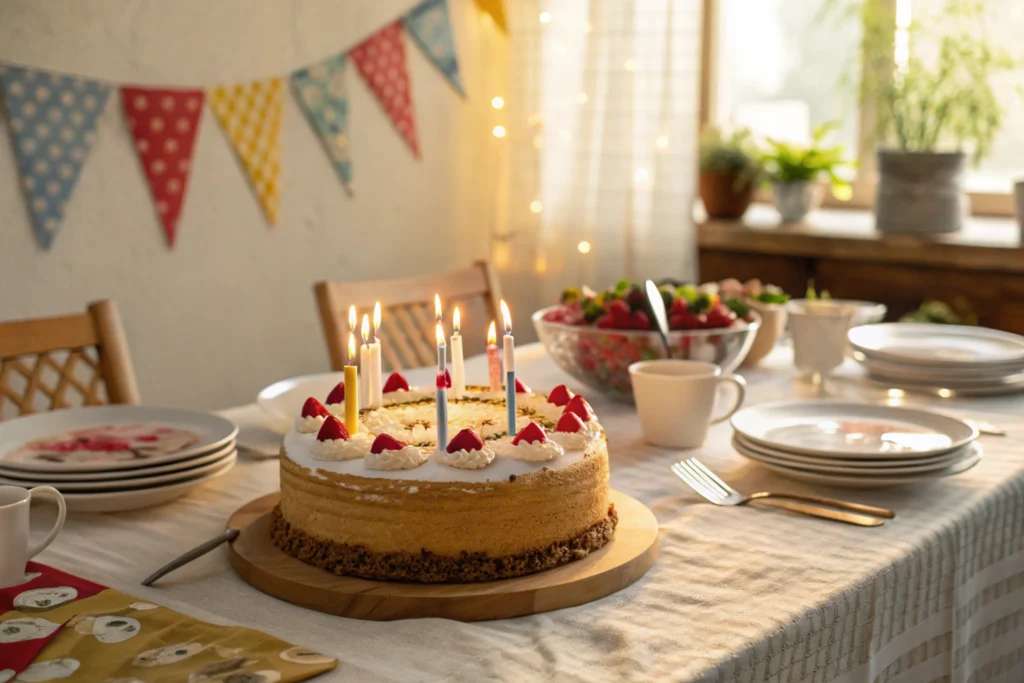 Stylish birthday cake served, inspired by Costco Bakery