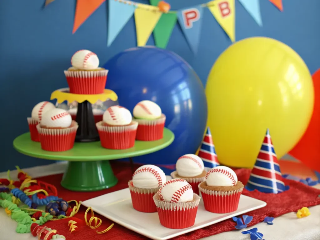 Themed desserts displayed on a festive table setting.