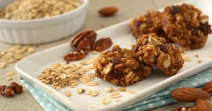 Close-up of granola clusters showing caramelized sugar texture.